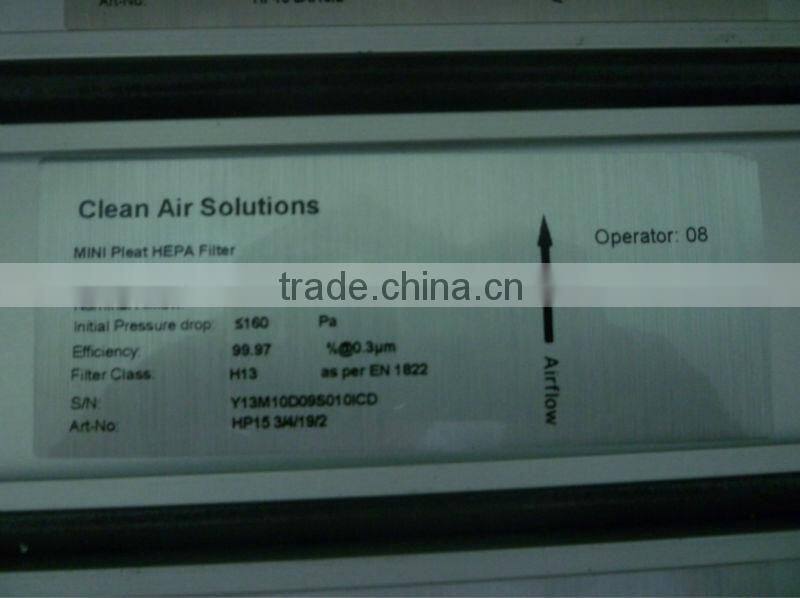 High Efficiency Good Performance HEPA /ULPA Air Filter