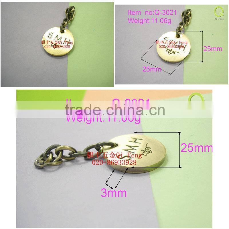 custom charm , bag charm round metal charm q-3021