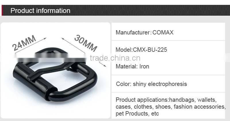 Roller metal black nickel-free belt buckle