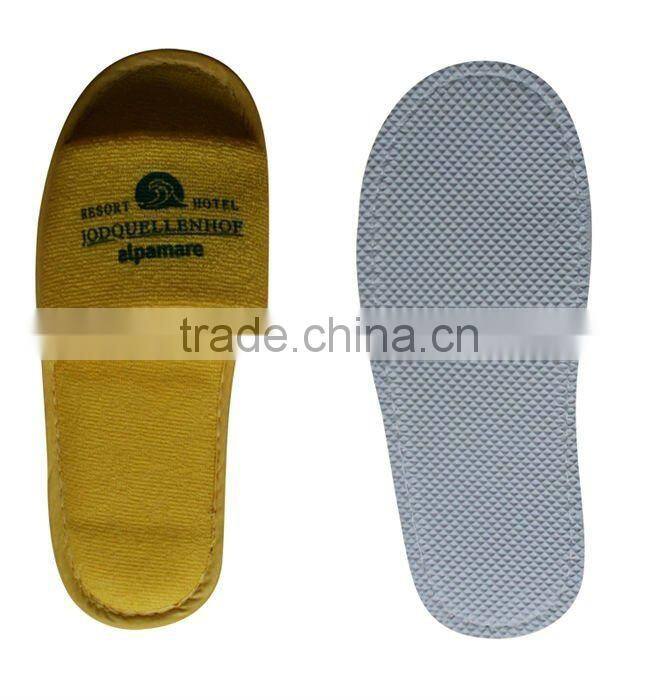 blue terry closed toe washable hotel slipper