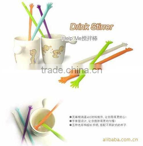2015 New Design finger silicone puddler,silicone Stirring stick,coffee stir stick