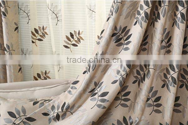 polyester jacquard blackout fabric for dubai curtain, curtain for living room, flame retardant finished curtain