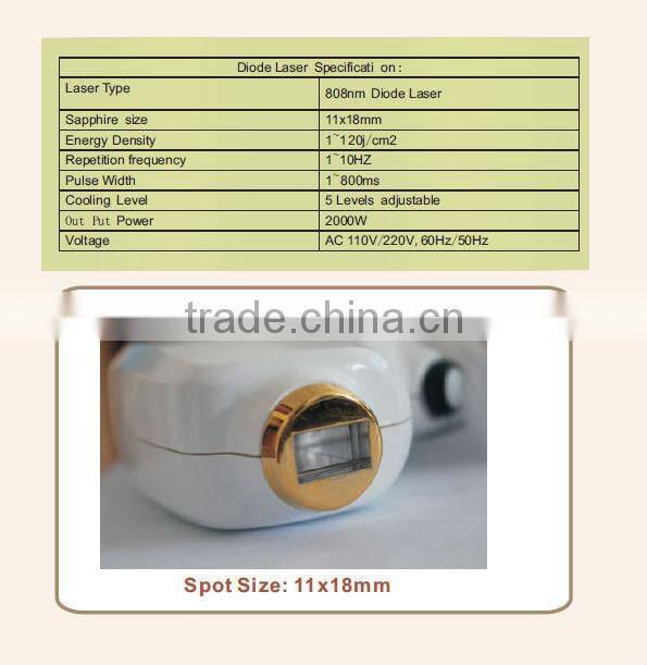 SHR high energy 808nm diode laser depilation