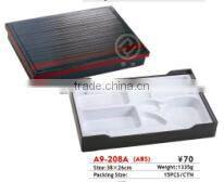 A9-210 golden plastic bento box with 7 compartments