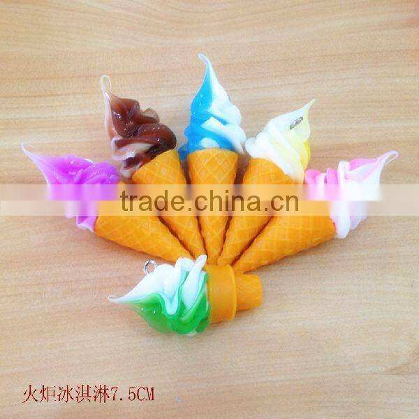 Top sell fake ice cream key chains for cool summer promotion products/Artificial cone ice cream for mobile phone straps in arts