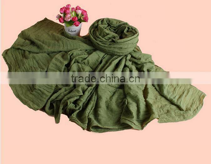2014 Hot Women Fashion Solid Cotton Linen Scarf Long Warm Soft Silk Wrinkle Scarf Shawl Cape