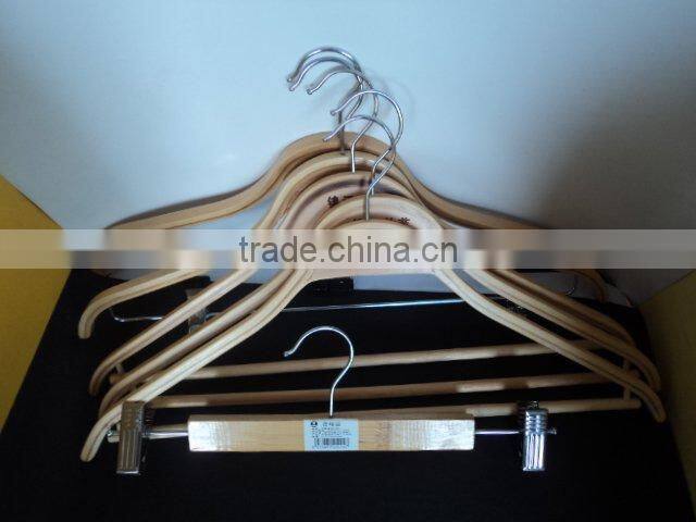 Chinese classic and reusable clothes bamboo hangers sets craft