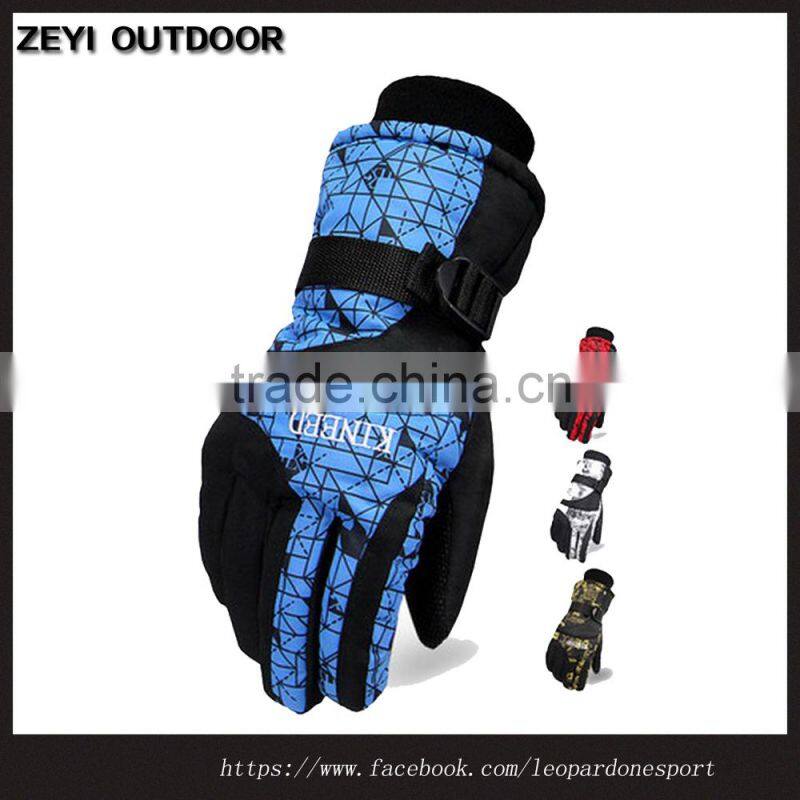 Black Red Winter Warm Sports Waterproof Snow Ski Gloves