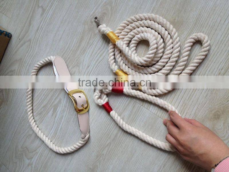 Dog lead rope pet supplies dog collar dog leash: cotton rope leash