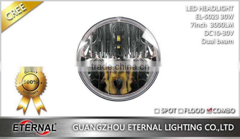 60W Jeep Wrangler offroad Rubicon motorcycle round 7 inch LED headlight Jeep CJ TJ YJ WJ XJ MJ headlamp