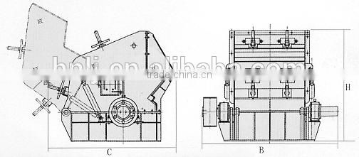 Rock impact crusher machne PF1214 for mineral ore