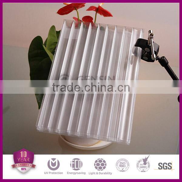 32mm Polycarbonate Sheet Hollow For Stadium Project Skylite Roofing PC Panel High Light Transmission Heat Insulation UV Coating