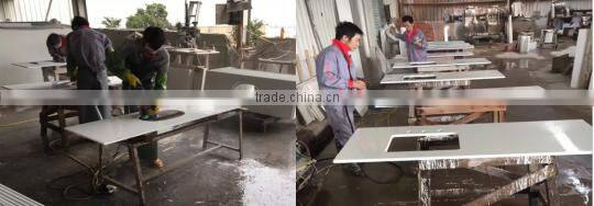 Nano glass Solid surface bathroom sink with countertop