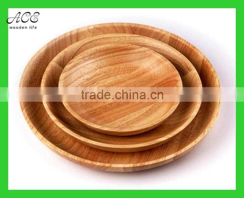 Custom round wood plate Round wood serving tray Round wooden service plate