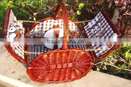 handmade luxury round wicker picnic basket with handle wholesale
