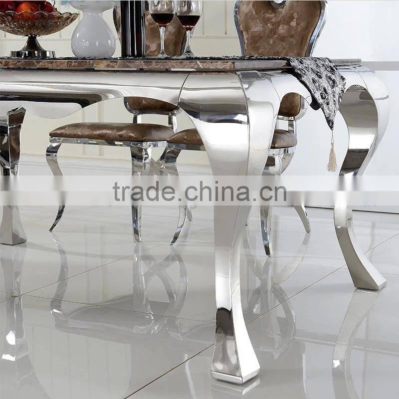 simple designs 4 stainless steel legs marble top dining table