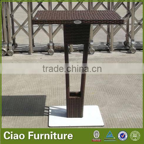 outdoor square artificial rattan bar table for salon