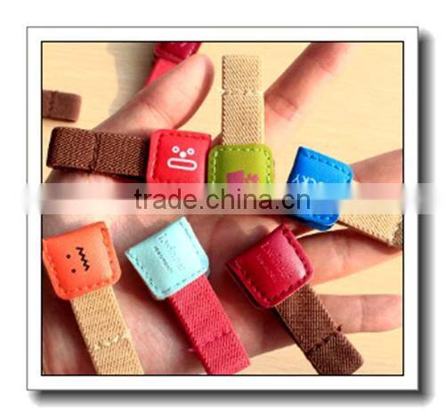 PU earphone cable winder,headphone winder,cable winder for wholesale