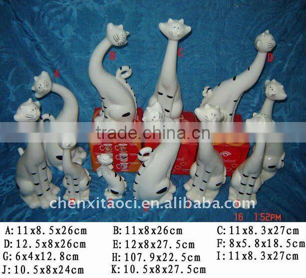 porcelain animal figurine- glazed porcelain bird statue-elephant arts crafts ceramic porcelain animal statue in white glaze for