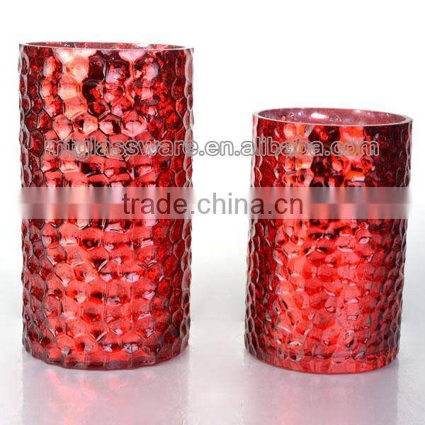 christmas decoration gold color glass hurricanes