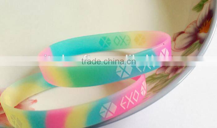 Luminous Colorful Rubber Bands silicone Bracelet