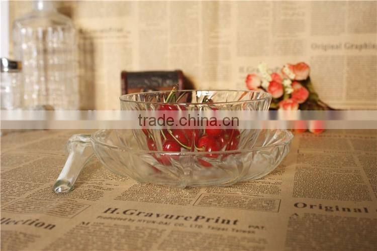 Hot Selling Round Gold Crystal Sugar Bulk Glass Bowl