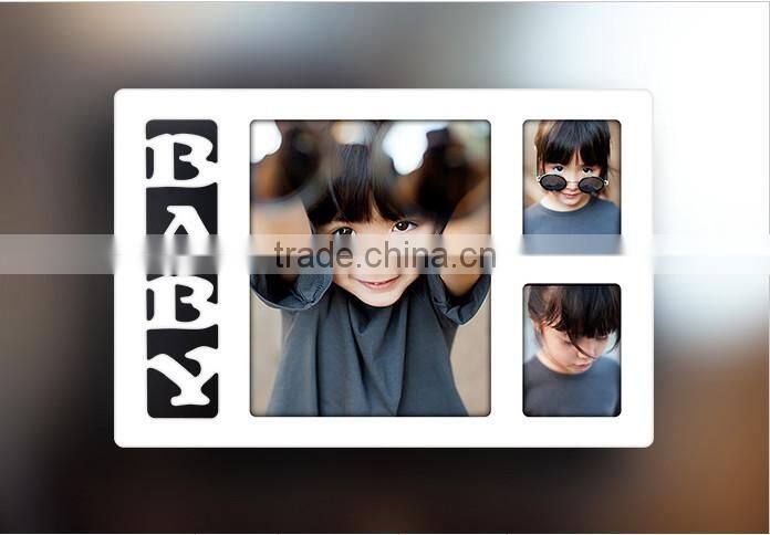 baby 3 picture wood photo frame hot sale wood photo frames