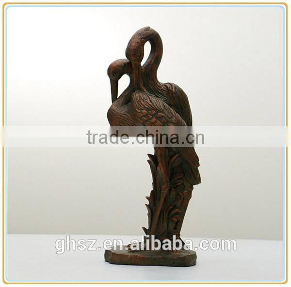 Custom popular vintage resin crane garden statue decor