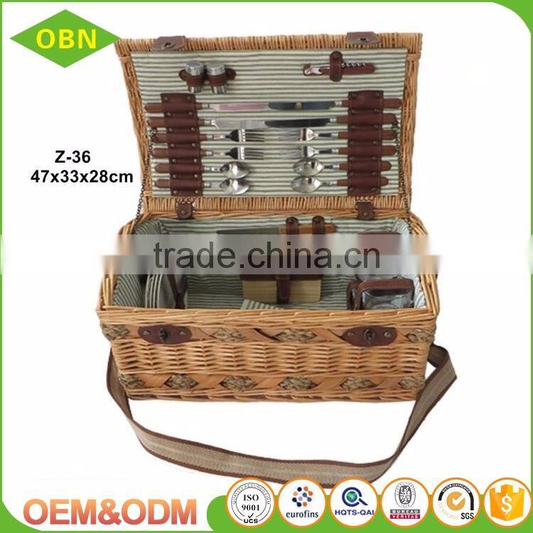 Cheap Eco-friendly Empty Willow Wicker Picnic Baskets for Sale