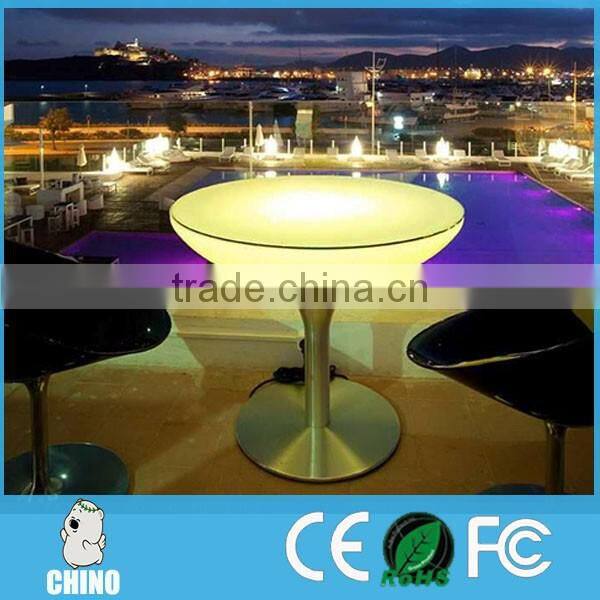 Waterproof LED bar table PE material led coffee table