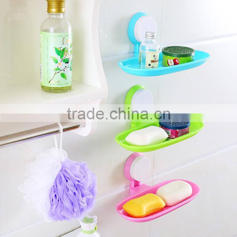 Vacuum suction cup kitchen and bathroom plastic shelf/holder/soap frame