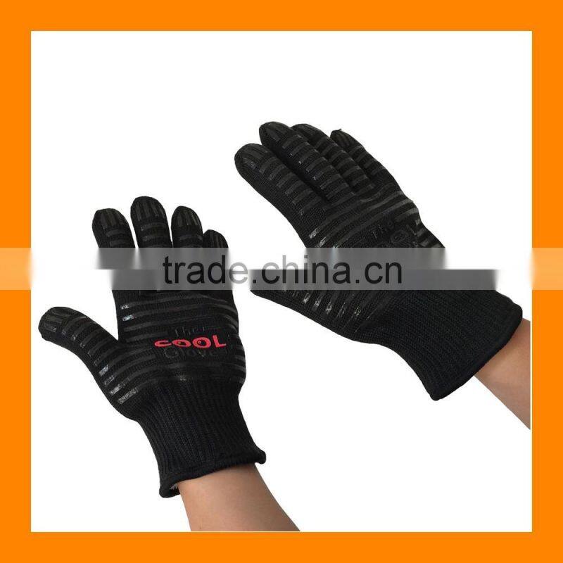 Extremely Flame and Heat Resistant Barbecue Mitts with Silicone for Grill,Smoker,Pit,Fireplace,Camping,Kitchen BBQ Ove Glove