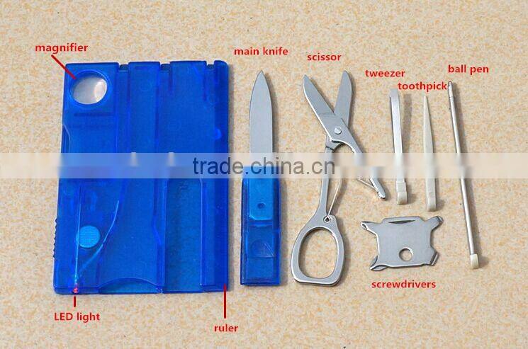 Promotional Multi purpose Pocket Tools card with LED light