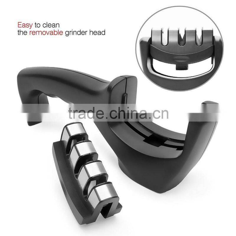 2016 wholesale 3 Stage Sharpening System for Knives Professional kitchen knife sharpener