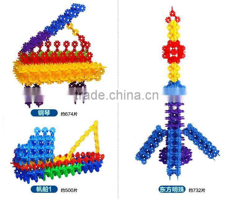 Wholesale Plastic SnowFlakes Building Blocks toys for kids 120pcs/bag