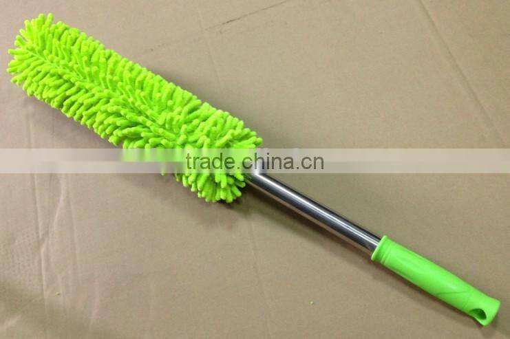 Column shape chenille long handle microfiber duster for car and house cleaning
