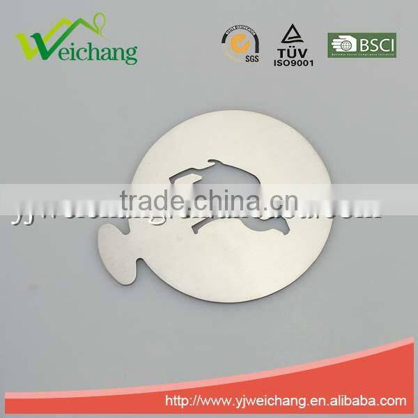 WCTS403 Durable Stainless Steel Cappuccino Coffee Art coffee stencils camel shape coffee stencil, food grade