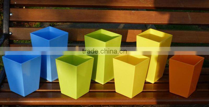 garden square plastic flower colorful pot