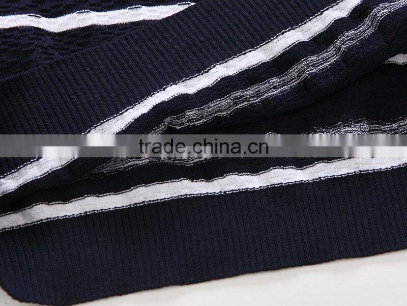 custom striped cotton crew neck cardigan man sweater , pullover