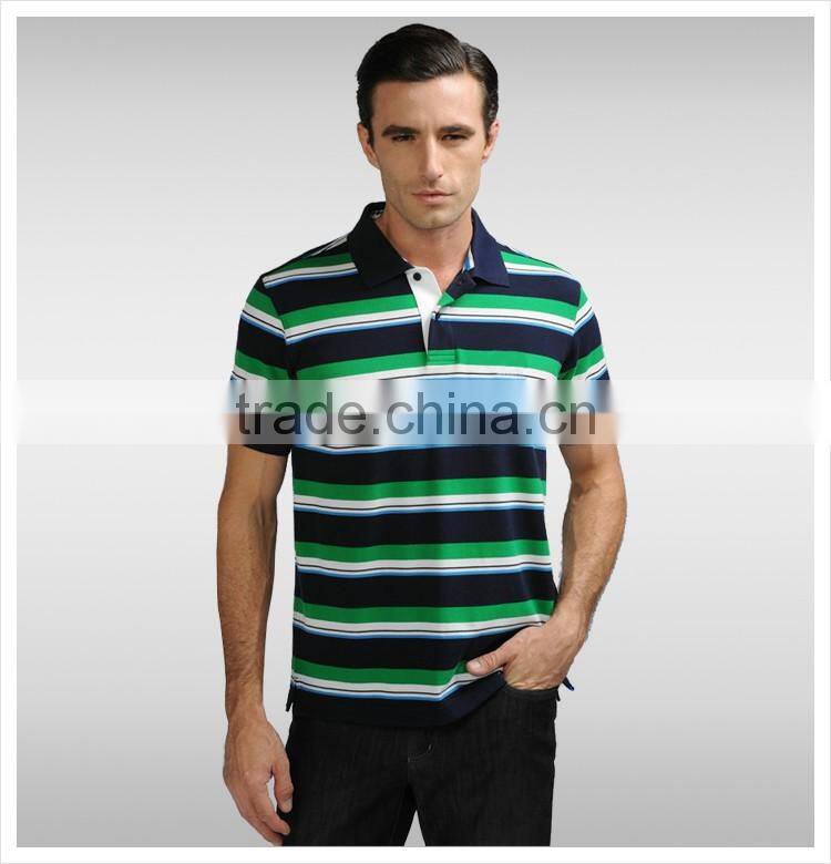 Wholesale cotton stripes design shirts men polo t-shirt