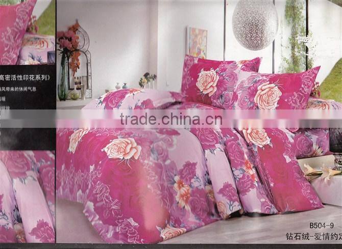 kingsize photo printing diamond velvet hotel home bedding set