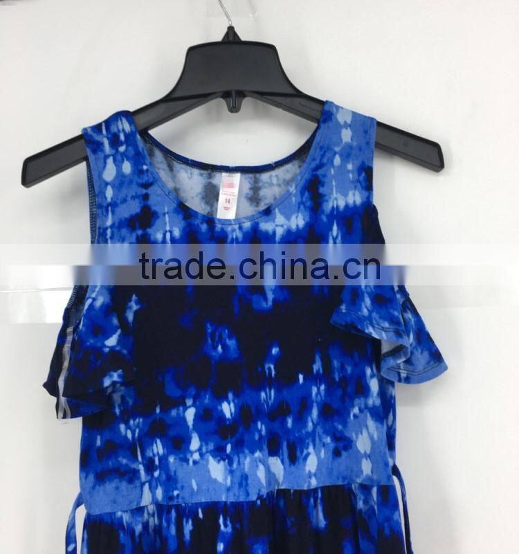 Girl's stock fashion dip dye washed colder shoulder summer dress