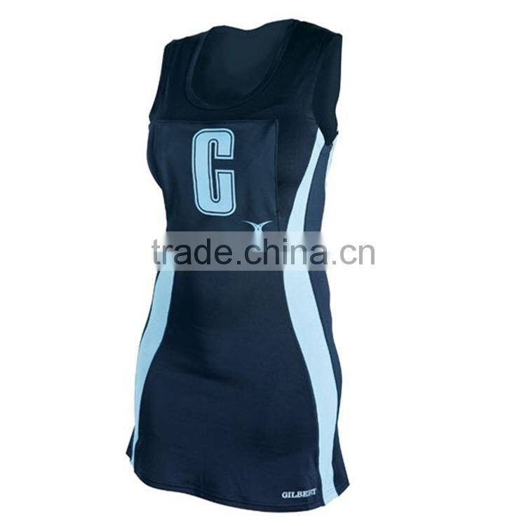 Plus size Sublimated custom girl sex netball jersey and netball dresses skirts with bibs