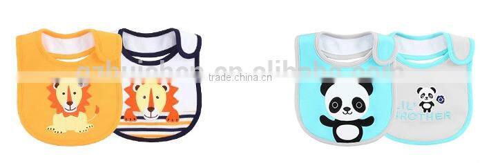 MOM AND BAB 100%Cotton Baby Clothing Stock Baby Bibs Embroidery Animal Desing
