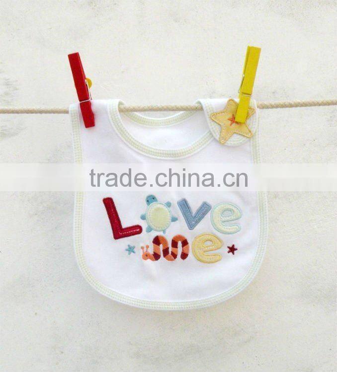 baby wear cute emobroidered waterproof baby bib