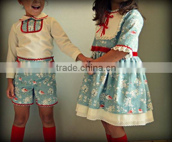 Korean Kids Clothes Wholesale Pure Cotton Printed Cute Baby Girl Clothes Set