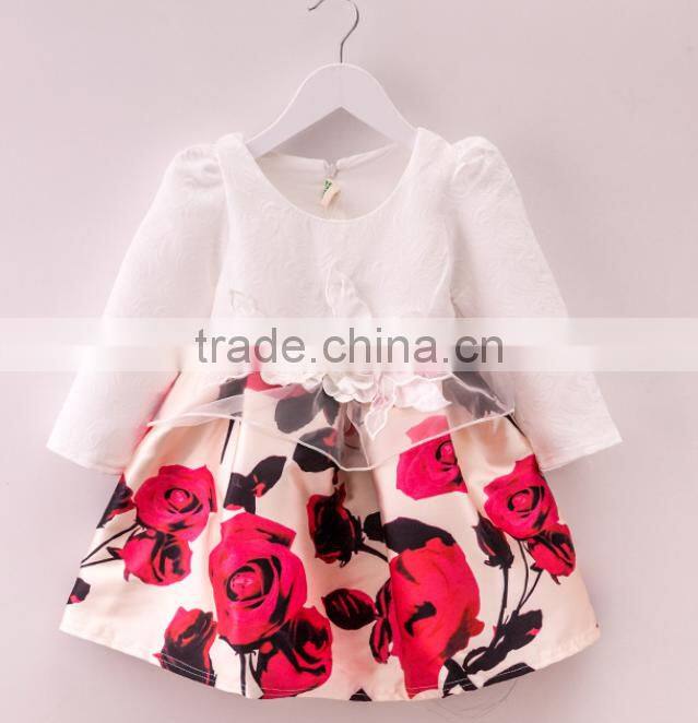 2016 wholesale baby girls new style flower dress