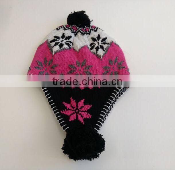 knitted beanie with earmuffs,baby beanie with earflaps