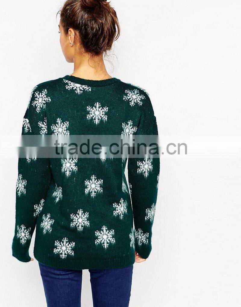 2016 women Christmas Novelty Knitted Top New Christmas