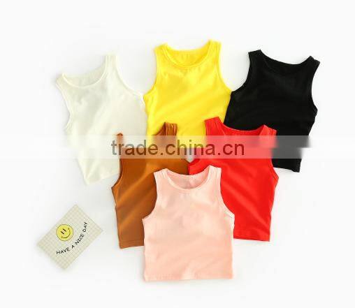 Cute Baby Sleveless Singlet Knit Cotton Fabric Mini Shirt Children Clothing